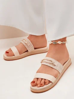 Clearance Damskie klapki na płaskiej podeszwie Mamma Klapki Płaskie