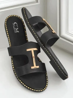 Clearance Damskie klapki na płaskiej podeszwie Maya Louise Klapki Płaskie