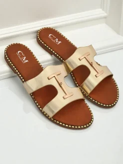 Sale Damskie klapki na płaskiej podeszwie Maya Louise Klapki Płaskie