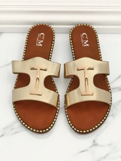 Sale Damskie klapki na płaskiej podeszwie Maya Louise Klapki Płaskie