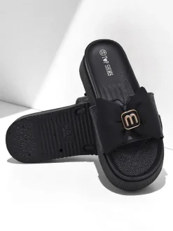 New Damskie klapki na platformie z kokardką Mivo Jump Klapki Płaskie