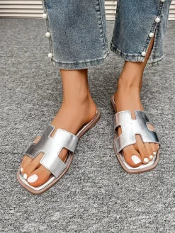 Clearance Damskie klapki na płaskiej podeszwie Eval Klapki Płaskie