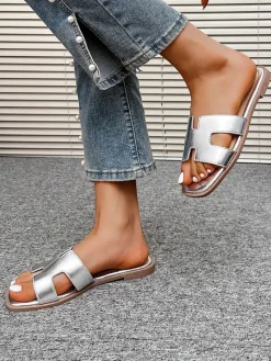 Clearance Damskie klapki na płaskiej podeszwie Eval Klapki Płaskie