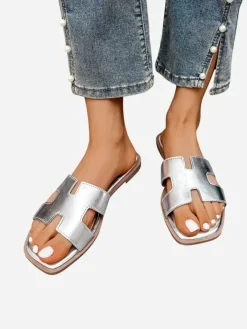 Clearance Damskie klapki na płaskiej podeszwie Eval Klapki Płaskie