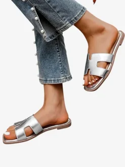 Clearance Damskie klapki na płaskiej podeszwie Eval Klapki Płaskie