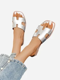 Clearance Damskie klapki na płaskiej podeszwie Eval Klapki Płaskie