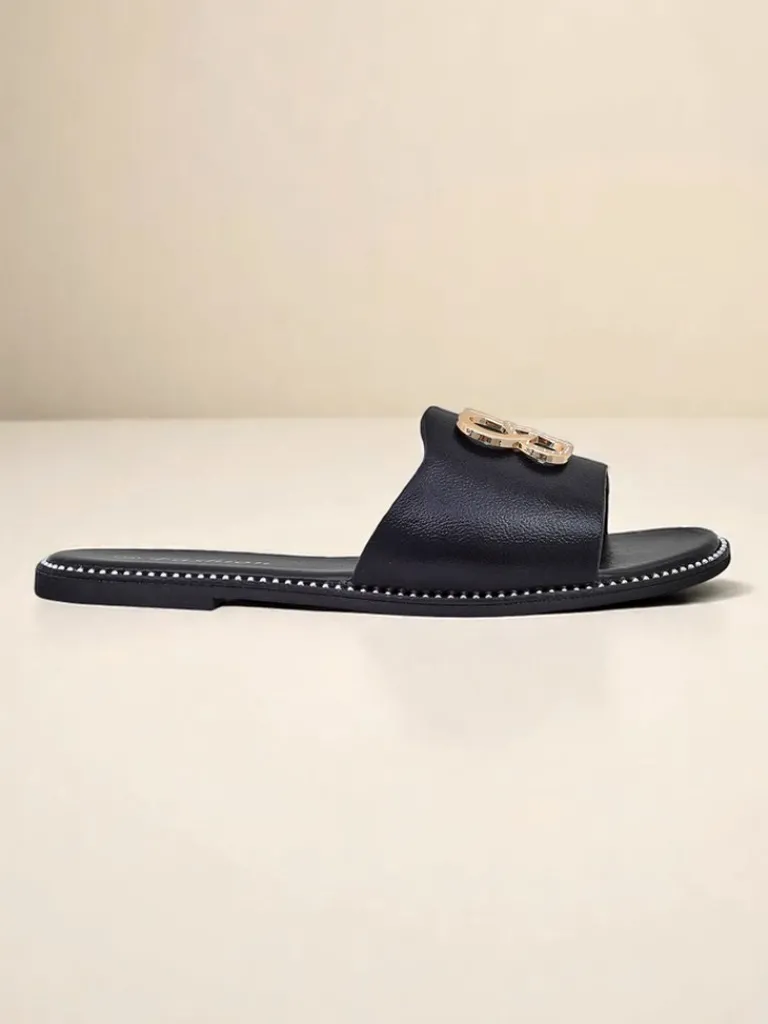 Sale Damskie klapki na płaskiej podeszwie Aura Gold Klapki Płaskie