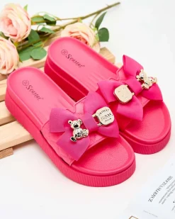 Online Damskie klapki z kokardką Lemini Klapki Płaskie