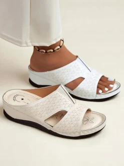 Outlet Damskie klapki na grubszej podeszwie Nova Step Klapki Płaskie