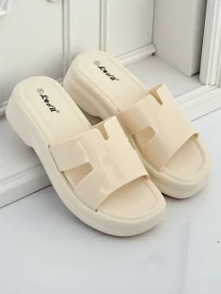 Outlet Damskie klapki na grubszej podeszwie Nova Gloss Klapki Płaskie