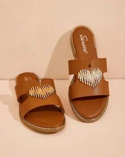 Outlet Damskie klapki na płaskiej podeszwie Olis Klapki Płaskie