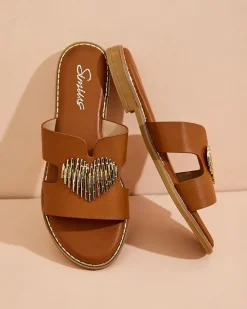 Outlet Damskie klapki na płaskiej podeszwie Olis Klapki Płaskie