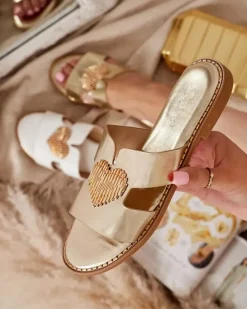 New Damskie klapki na płaskiej podeszwie Olis Klapki Płaskie