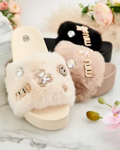 Discount Damskie klapki na platformie Helimme Klapki Na Obcasie