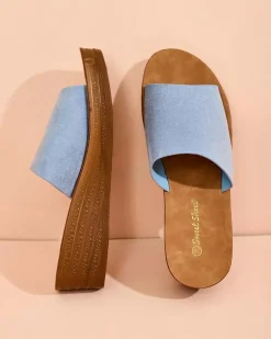 Online Damskie klapki na niskim koturnie Saffil Klapki Na Obcasie