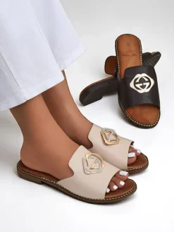 Discount Damskie klapki na płaskiej podeszwie Goldie Spark Klapki Płaskie