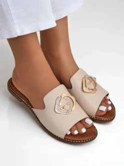 Discount Damskie klapki na płaskiej podeszwie Goldie Spark Klapki Płaskie