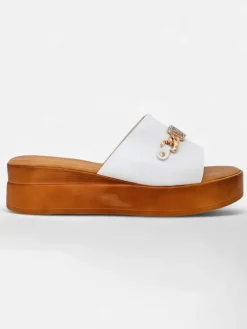 New Damskie klapki na koturnie Dalimma Klapki Na Obcasie