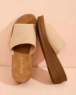 Best Damskie klapki na niskim koturnie Saffil Klapki Na Obcasie