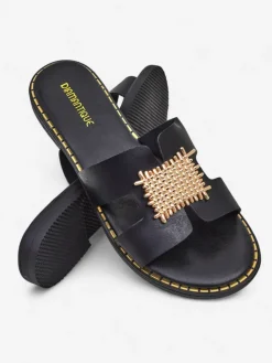 Online Damskie klapki z ozdobą Crattes Ugc|Klapki Płaskie