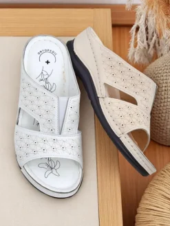 Damskie klapki na grubszej podeszwie Nova Step Klapki Płaskie