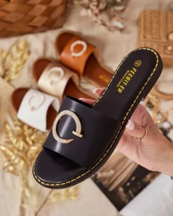 New Damskie klapki na płaskiej podeszwie Omerta Klapki Płaskie