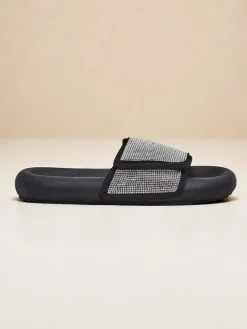 Best Damskie klapki na płaskiej podeszwie Sparkle Step Klapki Płaskie