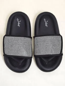 Best Damskie klapki na płaskiej podeszwie Sparkle Step Klapki Płaskie