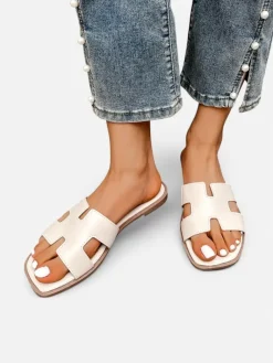 Discount Damskie klapki na płaskiej podeszwie Eval Klapki Płaskie