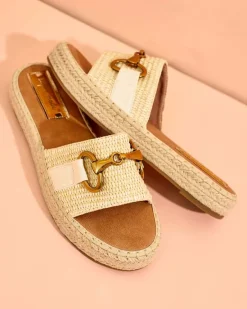 Online Damskie klapki z ozdobnym wzorem Abic Klapki Płaskie