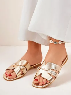 Best Damskie klapki na płaskiej podeszwie Lina Klapki Płaskie