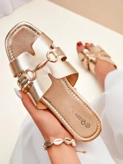 Best Damskie klapki na płaskiej podeszwie Lina Klapki Płaskie