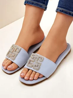 Online Damskie klapki na płaskiej podeszwie Zamila Klapki Płaskie