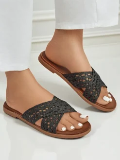 New Damskie klapki na płaskiej podeszwie Ella Brooke Klapki Płaskie