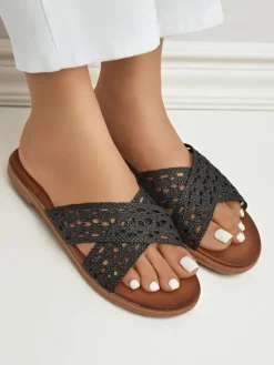 New Damskie klapki na płaskiej podeszwie Ella Brooke Klapki Płaskie