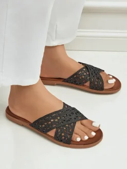 New Damskie klapki na płaskiej podeszwie Ella Brooke Klapki Płaskie