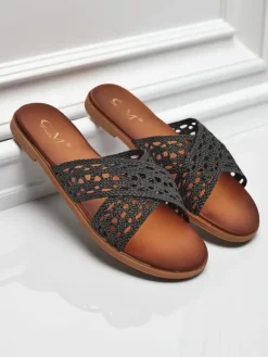 New Damskie klapki na płaskiej podeszwie Ella Brooke Klapki Płaskie