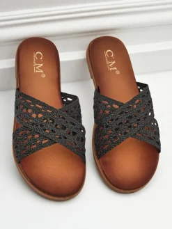 New Damskie klapki na płaskiej podeszwie Ella Brooke Klapki Płaskie