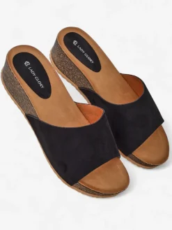 Online Damskie klapki na niskim koturnie Maderas Klapki Na Obcasie