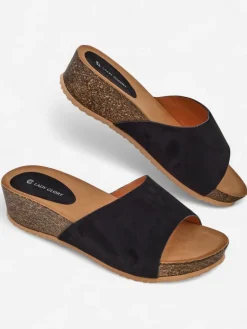 Online Damskie klapki na niskim koturnie Maderas Klapki Na Obcasie