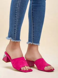 New Damskie klapki na ozdobnym obcasie Vollatie Klapki Na Obcasie