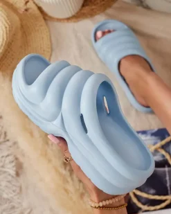 Outlet Damskie klapki gumowe Koriv Klapki Płaskie