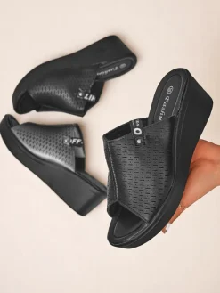 New Damskie klapki na koturnie Luna Wedge Klapki Na Obcasie