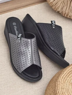 New Damskie klapki na koturnie Luna Wedge Klapki Na Obcasie