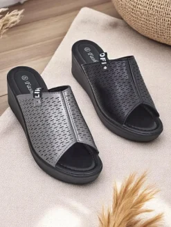 New Damskie klapki na koturnie Luna Wedge Klapki Na Obcasie