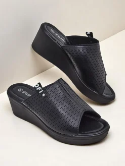 New Damskie klapki na koturnie Luna Wedge Klapki Na Obcasie