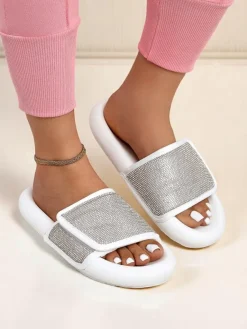 Best Damskie klapki na płaskiej podeszwie Sparkle Step Klapki Płaskie