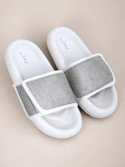 Best Damskie klapki na płaskiej podeszwie Sparkle Step Klapki Płaskie