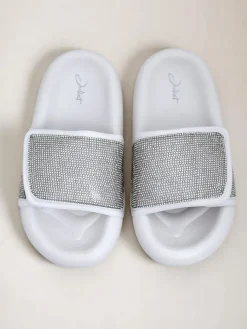 Best Damskie klapki na płaskiej podeszwie Sparkle Step Klapki Płaskie