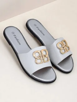 Damskie klapki na płaskiej podeszwie Aura Gold Klapki Płaskie